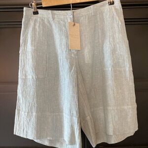 Poetry Crinkle Linen Flowing Boxy Light Blue Shorts 8